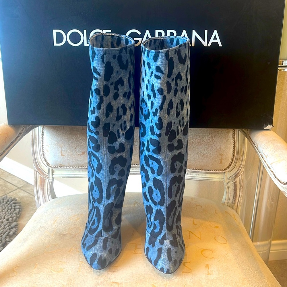 DOLCE & CABBANA DENIM BOOTS